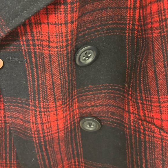 Old Navy Red and Black Checkered Coat - Picture 3 of 6
